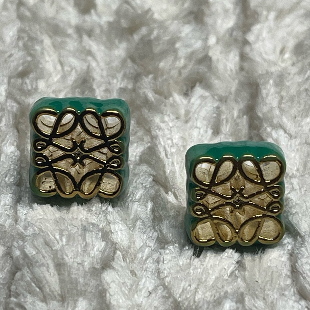 Designer Inspired Green Jaded LE Earrings